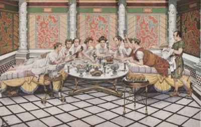 roman triclinium typical dining room